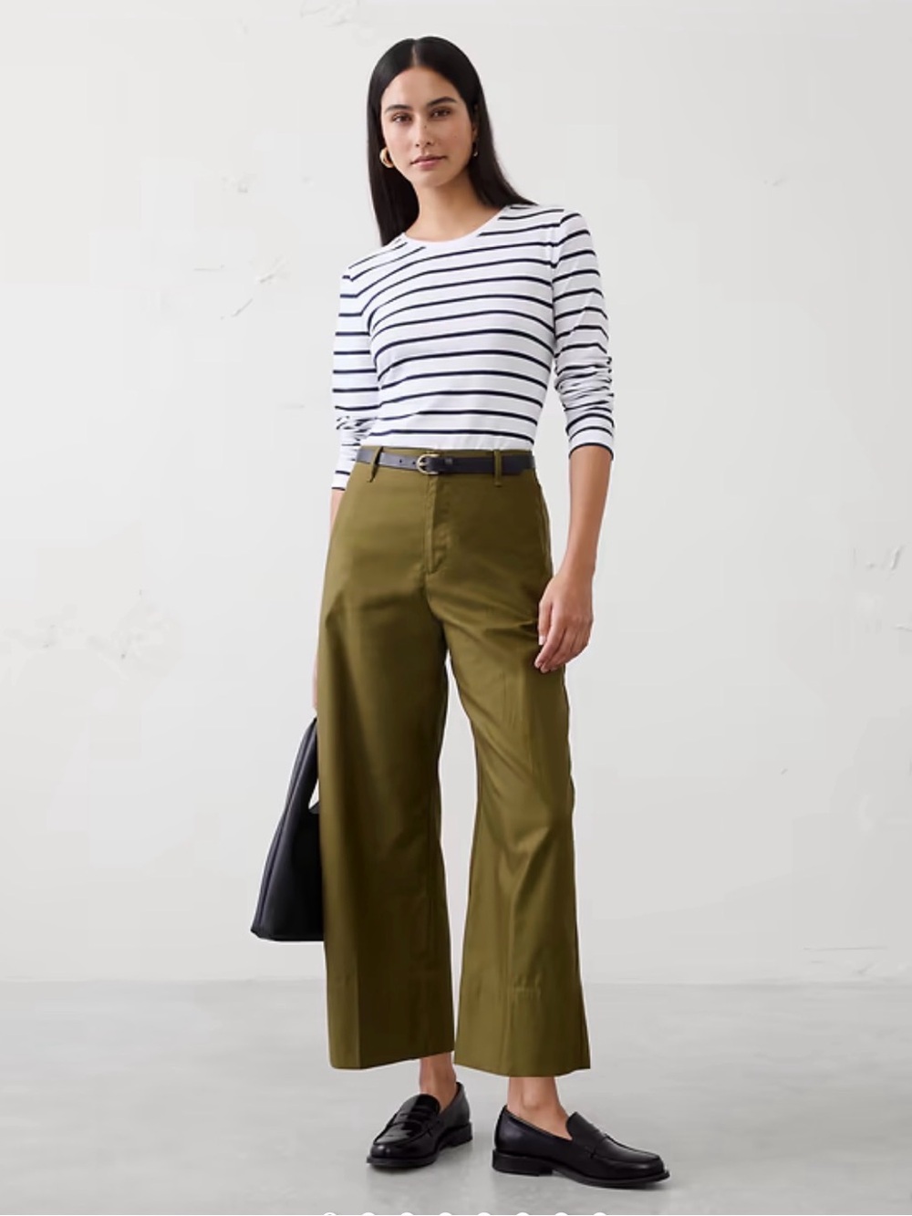 Banana Republic Wide Leg High Rise Cropped Pant. Size 10 Landslide Green